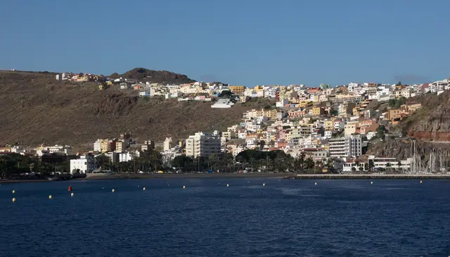 Playa de San Sebastián beach in La Gomera with calm water conditions