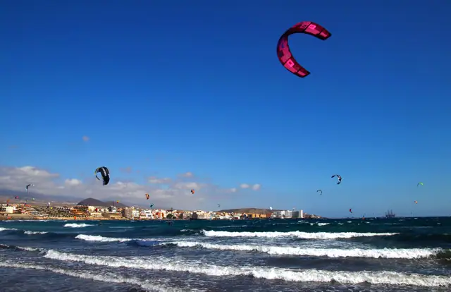 Playa de Montaña Roja beach in Tenerife with moderate water conditions