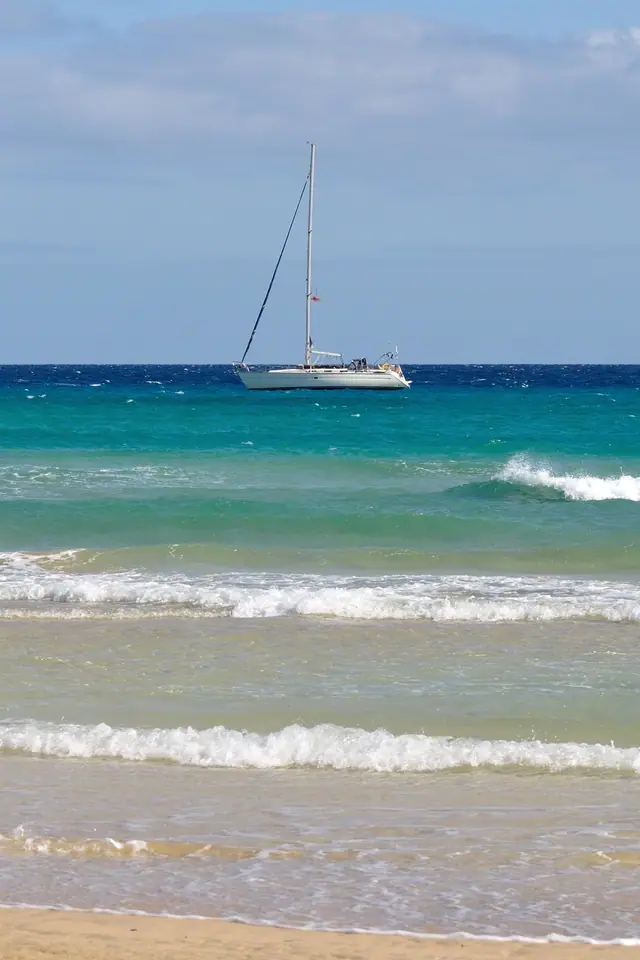 Playa Esmeralda beach in Fuerteventura with calm water conditions