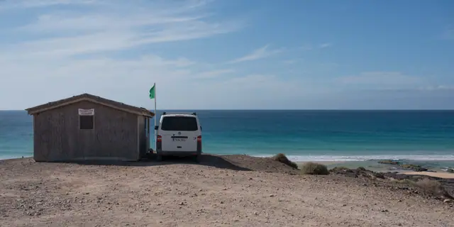 Piedra Playa beach in Fuerteventura with wavy water conditions