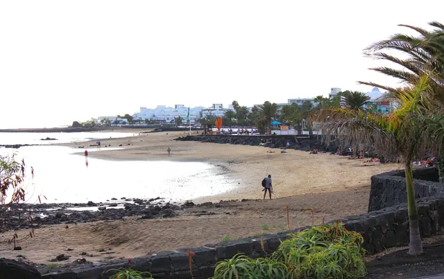 Playa beach in Lanzarote with moderate water conditions
