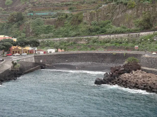 Playa del Chatarrero beach in Tenerife with wavy water conditions