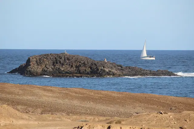 Muelle viejo beach in Gran Canaria, featuring a sandy shoreline with moderate water conditions