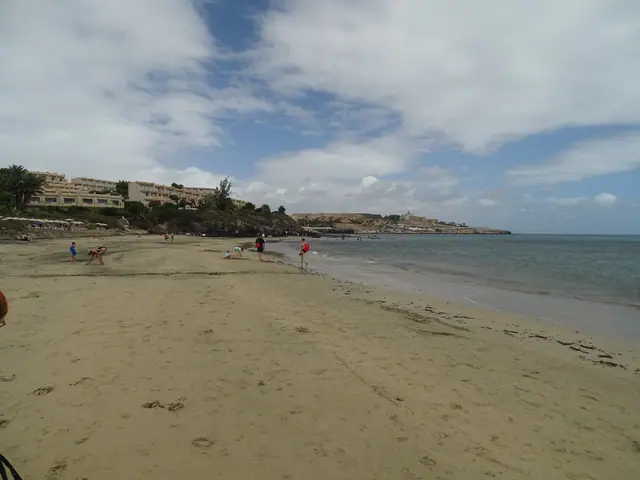 Costa Calma Beach in Fuerteventura with calm water conditions, certified with Blue Flag status for environmental quality