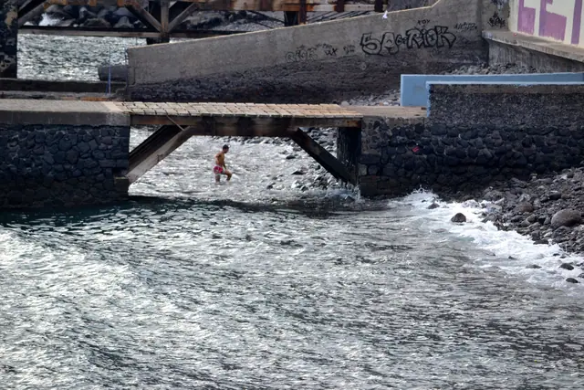 Playa de Acapulco beach in Tenerife with moderate water conditions