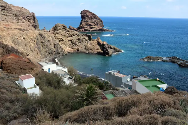 Playa Roque Bermejo beach in Tenerife with wavy water conditions