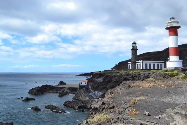 Playa del Faro beach in La Palma with wavy water conditions