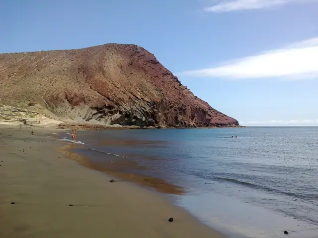 La Tejita beach in Tenerife with surfable water conditions
