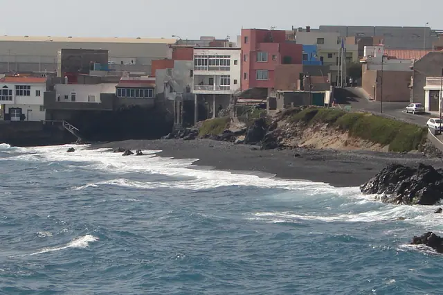 Playa de la Viuda beach in Tenerife with moderate water conditions