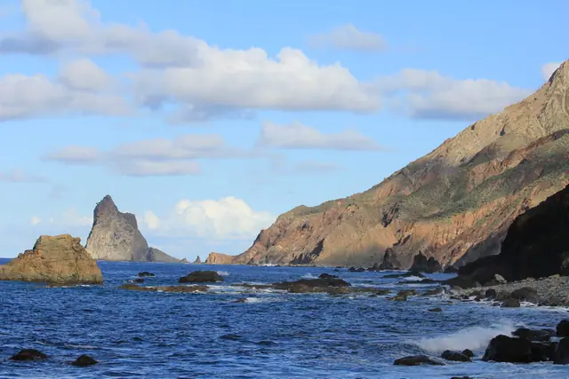 Playa del Roque de las Bodegas beach in Tenerife with moderate water conditions