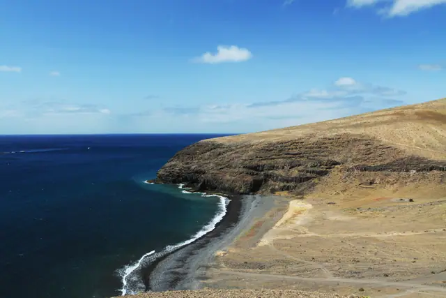 Playa El Pozo beach in Lanzarote with moderate water conditions