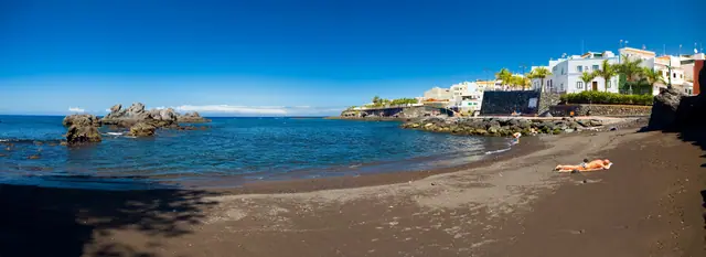 Playa de los Topos beach in Tenerife with moderate water conditions