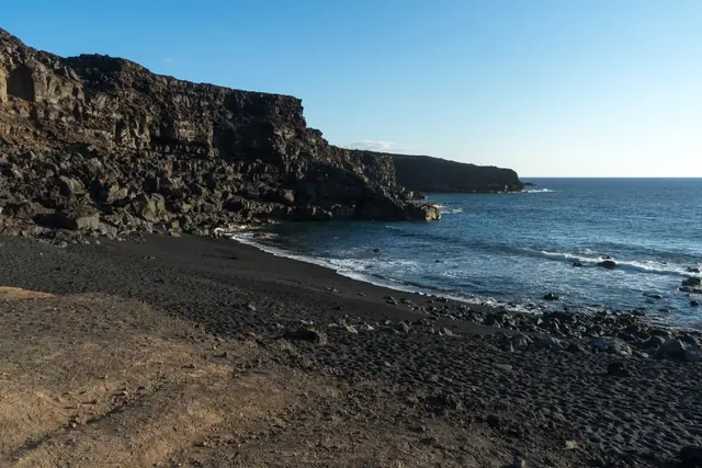 Playa del Paso beach in Lanzarote with wavy water conditions