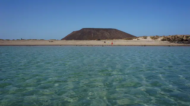 Playa de la Calera beach in Fuerteventura with wavy water conditions